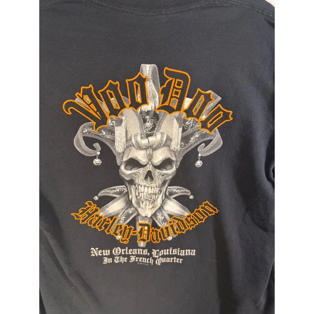 Harley-Davidson Voodoo New Orleans Jester Skull Long Sleeve Shirt Mens M